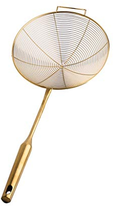 Cucchiaio scanalato Ragno colino Skimmer in acciaio inox mestolo mestolo mestolo con manico lungo for friggere e scolare pasta tagliatelle cucchiaio di pasta Cucchiaio da cucina