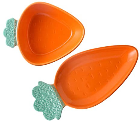 Cabilock Carrot Bowl Plate Ceramic Easter Decorations for Table Home Kitchenware Fruit Vegetable Shaped Dinnerware Garden Plates and Bowls
