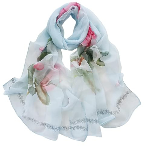 FAIRYGATE Schals & Tücher für Damen Seidenschals Damen Leicht Seidentuch Chiffon Silk Schal Halstuch Tuch Geschenk Frauen 20A41