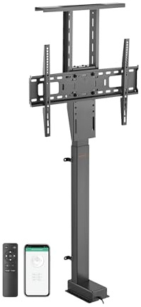 My wall Motorisierter TV-Lift HP63-1L zum Einbau in Möbel, TV Lift Elektrisch mit Smart Home Steuerung per Tuya-App+Funkfernbedienung, TV Möbel Lift für 37-65 Zoll Bildschirme, Belastung bis 60 kg