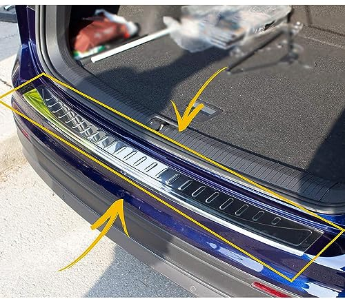 EEASSA Ladekantenschutz Stoßstangenschutz hinten Edelstahl Heckstoßstangenschutz Stossstangenschutz Heckstossstange Auto Innen Zubehör Kofferraum für VW TIGUAN 2 2016 UP