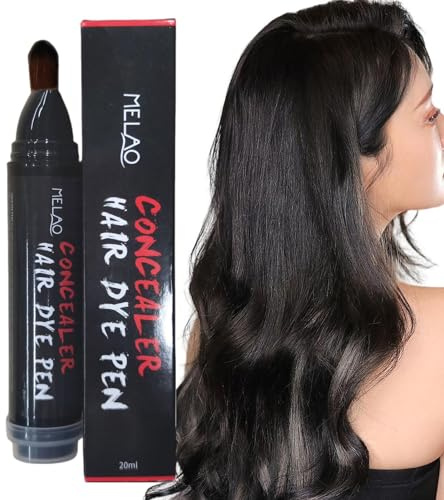 Bâton de teinture temporaire pour cheveux - 20 ml - Pinceau de teinture pour cheveux - Coloration instantanée des cheveux blancs - Correcteur de racine des cheveux - Noir