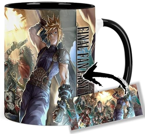 Final Fantasy VII Tasse Innen & Henkel Schwarz Keramikbecher Mug