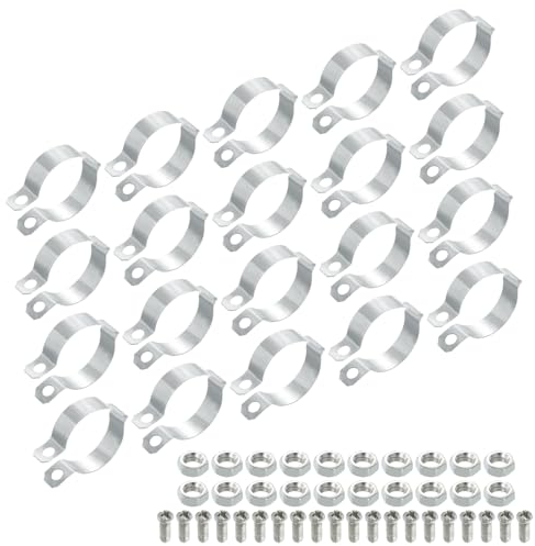 QUARKZMAN 20Stk Rohr Schellen Passend für 1(25mm) Rohr Halterung Rohr Schelle Metall Spaltring Rohr Aufhänger Rohr Halterung für Rohr Schlauch