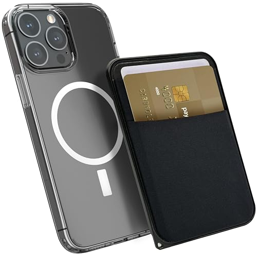 MyGadget Magnetische Magsafe Wallet - Kunstleder mit 2X Kartenfächern - kompatibel mit Apple iPhone 16 | 15 | 14 | 13 | 12 Series - Schwarz