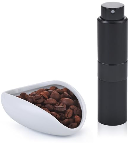 Lulupack Kaffeebohnen Dosierbecher Set, 20ml Coffee Beans Spray Bottle | Kaffee sprühflasche, coffee dosing cup, espresso wasser spray, for rdt, for barista, 1 stücke, weiß, schwarz
