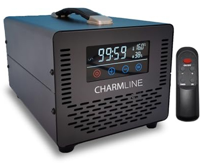 Charmline Smart Ozongenerator 20000mg/h zur Beseitigung von Gerüchen in Zimmern,Autos,Tierbereichen und Kellern, Ozongenerator Auto, Ozongerät Wohnung mit Fernbedienung bis zu 500㎡, Schwarz