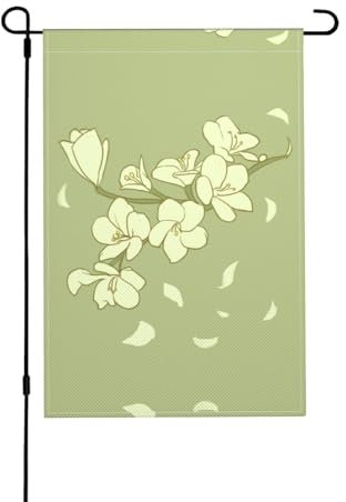 Drapeau de jardin double face motif bégonia de dessin animé pour l'extérieur – Drapeau de jardin printanier, drapeau de cour, petits drapeaux de jardin