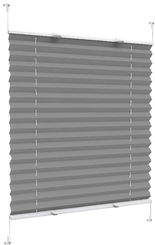 Estor Plegable Ventanas y Puertas Cortina 45 x 75 cm, Sin Taladrar Bloquea la Entrada de la luz, Persiana Enrollbale para Ventana, Estores para Ventanas, para Ventanas, Puertas, Gris Claro