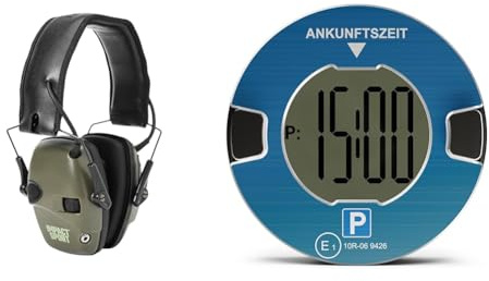 Howard Leight Honeywell 1013530 Impact Sport Ohrenschützer & OOONO P-DISC NO1 - Elektronische Parkscheibe mit Zulassung fürs Auto
