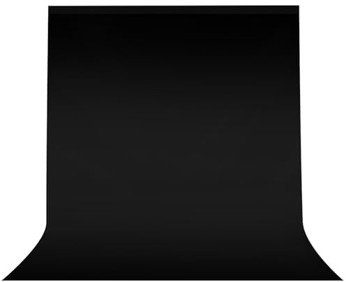 JEBUTU Fotohintergrund Schwarz 2m x 3m, Foto Hintergrund Schwarzer Groß | Faltbare Waschbares Fotografie Hintergrund Polyester für Videoproduktion, TikTok, Zoom, YouTube, Halloween
