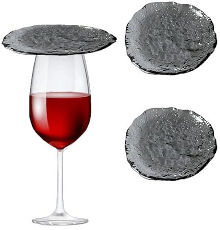 SXTYYH Créatif Dessus De Garniture De Charcuterie En Verre à Vin Anti-éclaboussures Anti-Poussière Wine Glass Charcuterie Topper Double Usage Plateau à Casse-Croûte(2pcs)