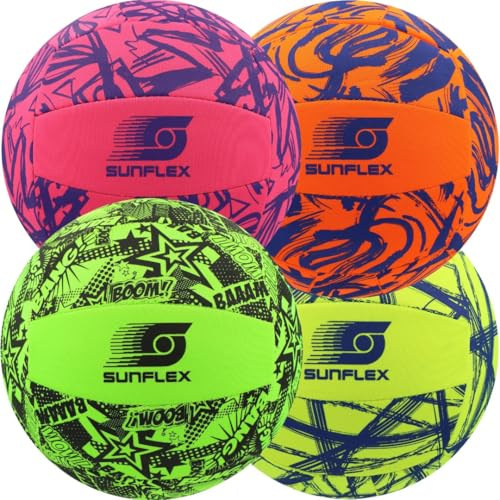 Sunflex® Neopren Zubehör Beach- und Funball Funky Größe 5 | Volleyball & Strandball weich & leicht für den Strand & das Wasser | Spielball extrem robust & für Jede Altersgruppe
