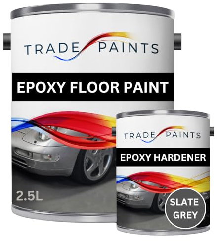 2 Pack Epoxy Garage Concrete Floor Paint - 2.5 Litre (Dark Grey BS18B25)