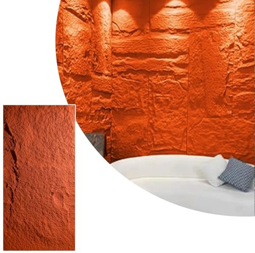 Innovz Panneau Mural Decoratif Panneau Mural Imitation Pierre, Extérieur et Intérieur, Panneaux de Revêtement Mural Imperméables(Orange,1pc)