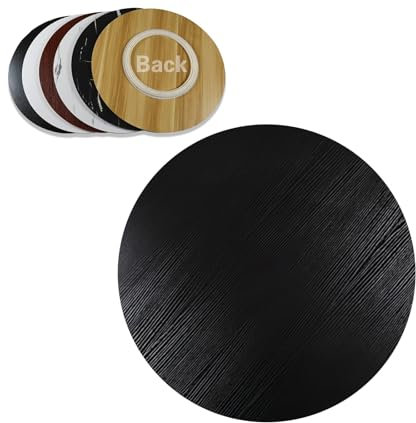 Plateau De Service Rotatif 360° Plateau Tournant Rond En Bois pour Table À Manger, Assiette De Service Lazy Susan avec Silencieux Base, Pour Les Dîners De Famille Et Les Fêtes(Black,60cm/24inch)