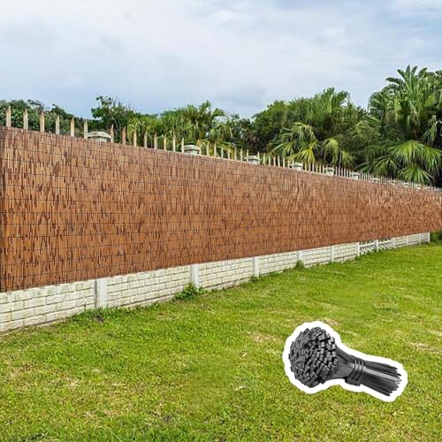 Generisch Sonnenschutz Balkon Sichtschutz Zaun, 50cm Bis 160cm Hoch Schilfrohrmatte, Windschutz Sichtschutzzaun, Wasserdicht Bambus Zaun Für Draußen/Garten/Dach/Hofdekoration(50 * 200cm)