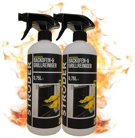 STRÖDER® - Backofen- & Grillreiniger |2 x 750ml kraftvolle Fettlösekraft für makellose Sauberkeit | Sprühflasche mit Schaumfunktion