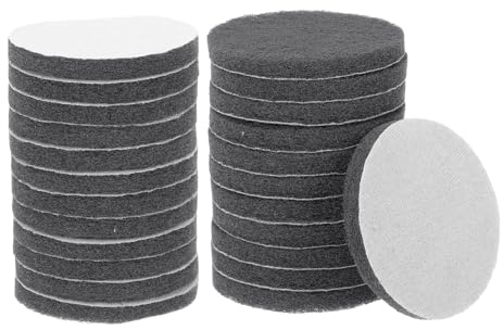 sourcing map 24pcs Scrubber Scouring Pads 1200 Grits 4 Inch Drill Power Brush Hoop and Loop Surface Conditioning Disc Drill Scuffing Disc Scrub Pads for Home Kitchen Cleaning, Light Gray
