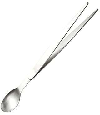 Holibanna Edelstahl Probierlöffel Und Kleiner Kostlöffel Mit Essstäbchen Und Pinzette Rostfrei 20,5cm Kompakt Und Leicht Für Küche Restaurant Und Zuhause