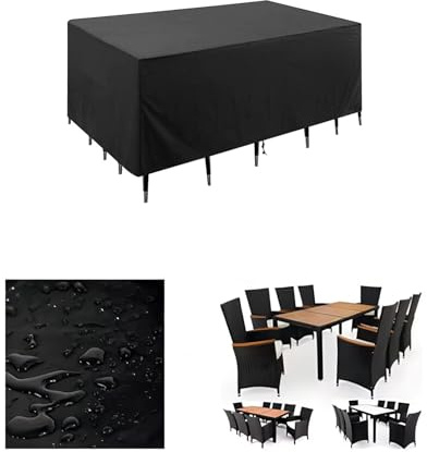 Copertura per mobili da esterno, 160 x 140 x 77 cm, impermeabile, in tessuto Oxford 420D, protezione durevole per mobili da giardino, resistente alle intemperie, copertura per tavolo da barbecue