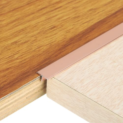 QUARKZMAN 2.9ft x 0.39 Profilé De Transition Pour Sol, Baguette En Alliage D'Aluminium Pour Combler Les Interstices Entre Lames De Parquet, Carrelage Et Sols Vinyle, Rose Gold