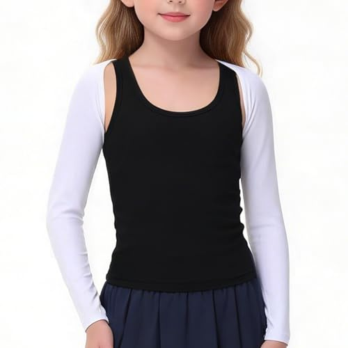 COOUV Arm sleeves for Kids, Youth Sports UV Cooling shawl Arm Sleeves, Girls Ballet Shrug（K506）