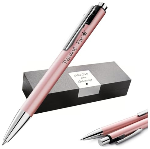 Pelikan Snap Kugelschreiber mit Gravur – Personalisierter Druckkugelschreiber + Etui – Geschenk für Schule, Büro & Studium (Rose-Gold)