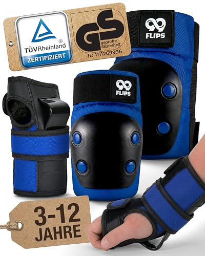 99FLIPS Schoner Inliner Kinder Knieschoner Kinder - Schutzausrüstung | Protektoren Inliner - Ocean Blue, SM - Schützer Set für Inline Skates, Skateboard, Rollschuhe & Scooter - SLIDE - Knieschutz