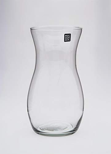 Maison Zoe Mundgeblasene und Handgefertigte Glasvase Claudia für Blumen, Deko & Hochzeit (30cm)