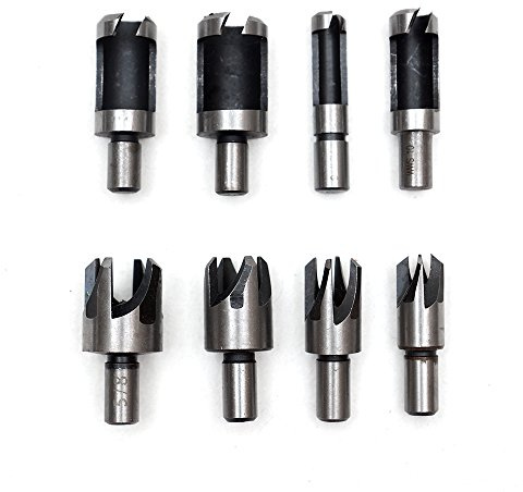 Holzdübel-Bohrer-Set, Rundholz, Zapfenbohrer, Schaft, Zapfenschneider, Sortiment, 6 mm, 10 mm, 13 mm, 16 mm, 8 Stück