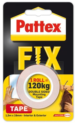 Henkel Pattex Fix Pattex Fix 120 kg Rouge 19 mm x 1,5 m Ruban bilatéral 1,5 m x 19 mm 120 kg