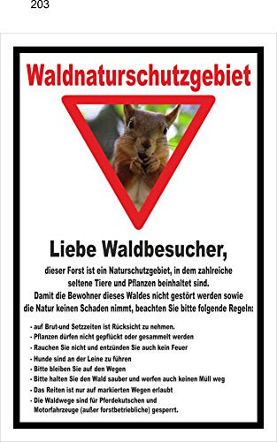 Melis-Folienwerkstatt Schild Wald-Naturschutzgebiet - 60x40cm - Bohrlöcher - 3mm Aluverbund – 20 VAR S00359-203-A