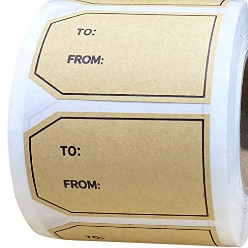 Kraft Gift Tag Stickers 2x1.2 inches Valentine's Day to from Labels Present Label Sticker for Holiday Valentine's Day Weddings Birthday Present Gift Wrapping,500 Pcs