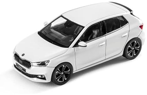 Skoda 6VA099300S9R Fabia A07 modellbil 1:43 miniatyr, månvit