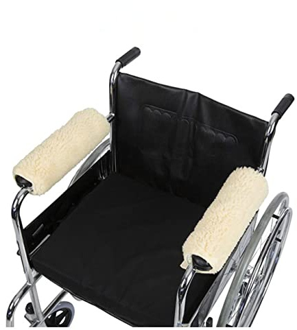 Wivmypog Rollstuhl Armlehnen Polster, 2 Rollstuhl Armlehnenbezug Memory Schaum Kissen Polster für Rollstuhllehne für Senioren und Erwachsene, Bürostuhl,Standardrollstühle, Transportstühle weiß