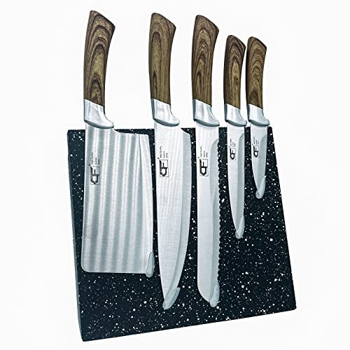 EUROXANTY Cuchillos Cocina | Set Cuchillos | Cuchillos de Carne | Soporte-Tabla cortar Imantada | Cuchillos de Acero | Juegos Cuchillo de Cocina |