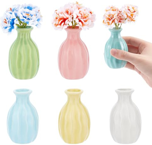 NBEADS Jarrón de flores de cerámica, decoración rústica, florero moderno, decoración de granjas, pequeños jarrones para flores, plantas pequeñas, decoración floral para comedor