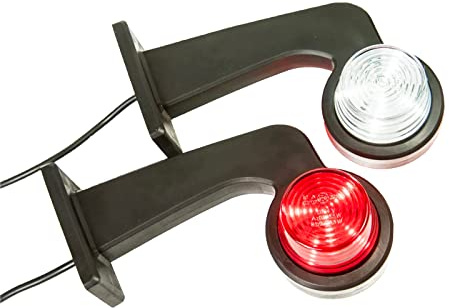 Web Truck 2 x LED Gummi Begrenzungsleuchte Seitenleuchte 12V 24V mit Old School STYLE Positionsleuchte Auto LKW PKW Wohnwagen KFZ Lampe Leuchte Licht Rot Weiß