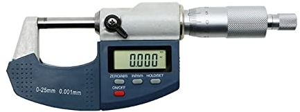 FUNTLY bügelmessschraube Digitales Mikrometer 0,001 mm 0–25 mm elektronisches Außenmikrometer mit Skalenlinien-Mikrometer-Messwerkzeug