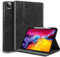 Gexmil Custodia per iPad Pro 12.9 Pollici,6a/5a/4a/3a Generazione(2022/2021/2020/2018) Cover in Pelle Vera con Supporta la Ricarica di Pencil,Auto Svegliati/Sonno,Supporto Regolabile,Nero