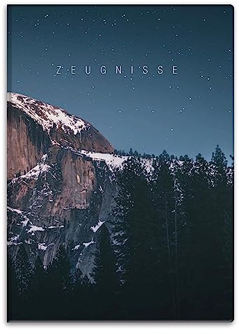 itenga Zeugnismappemit Motiv DIN A4 Dokumentenmappe Zeugnisse - für Kinder Jugendliche Schüler Mädchen (Berg)