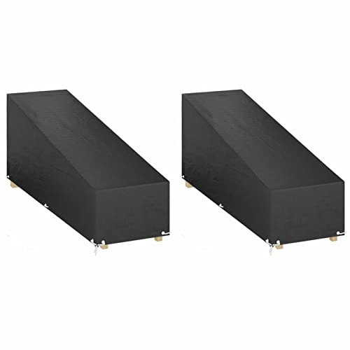 Homgoday Sofföverdrag 2 st 12 Öljetter 205 x 75 x 40/70 cm polyeten, solstolar, Möbler Bäddsoffa, Trädgårdssängar, Trädgård Pool Solstol för Utomhus Pool