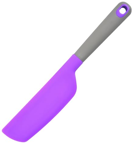 Silikon Spatel, Spachtel für die Küche 32,8 x 5,5 cm, Flexibler Antihaft Teigschaber, Hitzebeständig Spatel Bpa Frei, Kuchenschaber für Backen Kochen Küchenutensilien (Lila)