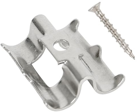 100 viti di fissaggio per terrazze, 7 mm, clip in acciaio inox, distanziatori nascosti con viti, clip di fissaggio per pavimento in legno di bambù (con gancio)