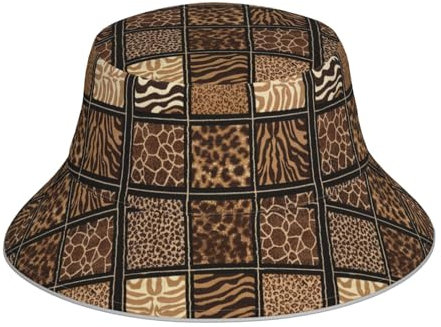 Wild Zoo Print Unisex Sonnenhut Reflektierende Faltbare Hut für Sommer Strand Reisen und Draußen Schwarz Schwarz One Size, blacks, Einheitsgröße