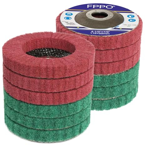 FPPO 12Pcs 4.5 x 7/8 Nylon Fiber Flap Disc Polishing Grinding Wheel,Scouring pad Buffing Wheel for Angle Grinder, Polishing Tools,Abrasive disks for power-operated grinders