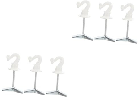 Amosfun 6 Stk Deckenhaken edelstahlhaken umhängelampe Wandknebelhaken Aufhängehaken für Pflanzen Kleiderbügel kleiderständer Haken zum Aufhängen von Pflanzen Gipskarton-Umschalter Weiß