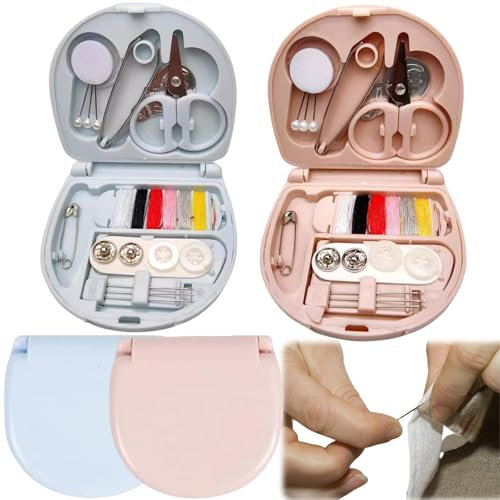 Mini Travel Sewing Kit Nähset Reise mit Nähzubehör,2pcs Mini Nähzeug Geschenke,Nähset Mini,Nähset Reise Reisende,Tragbares Reise Näh Nähzubehör Sewing Kit Geeignet