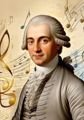 Notenheft: DIN A4 - 100 Seiten - Blanko Notenheft - Große Lineatur - Musik Schreibheft - Wolfgang Amadeus Mozart
